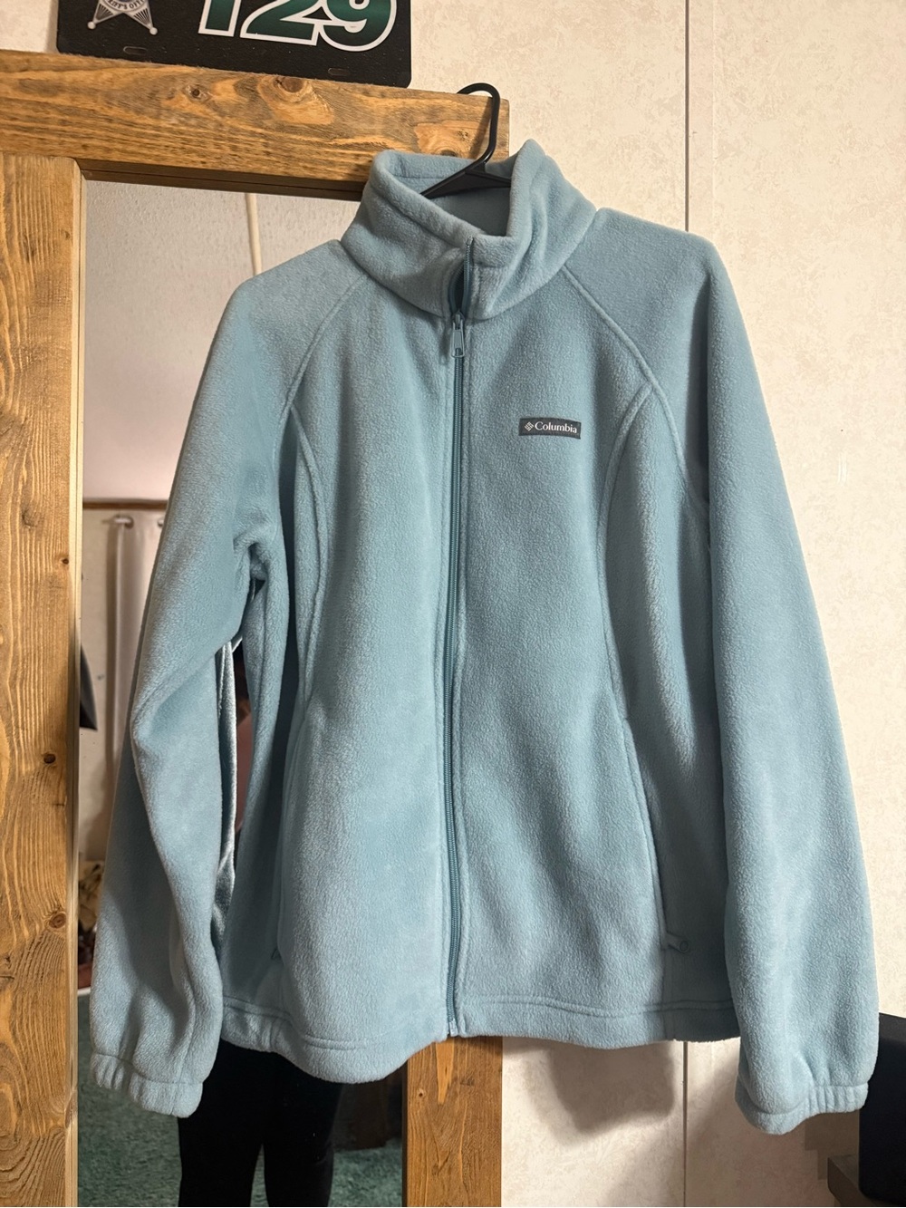 Columbia Women's Light Blue Full-Zip Teddy Fleece Jacket